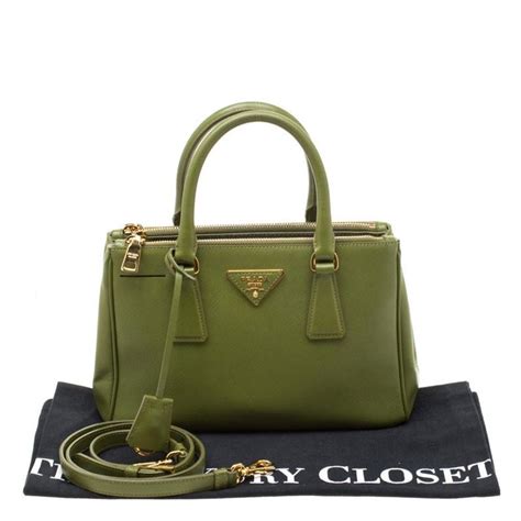prada light green tote bag